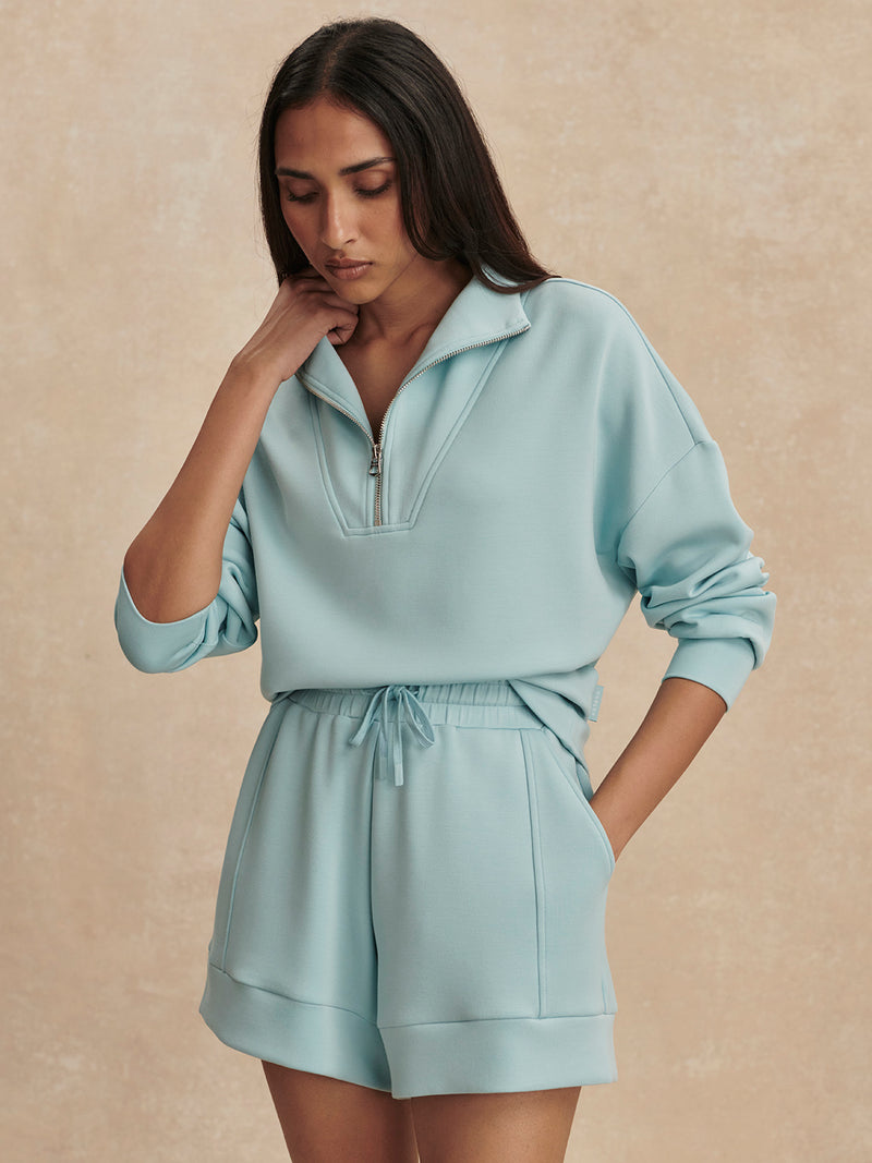 Varley - Hawley Half Zip Sweat - Porcelain Blue