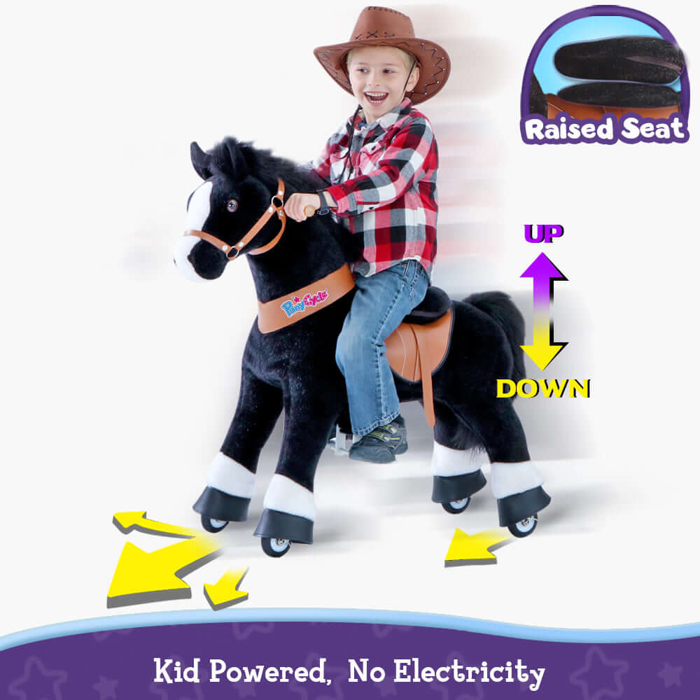 PonyCycle Ride-On Horse Age 3-5 - Black Model U