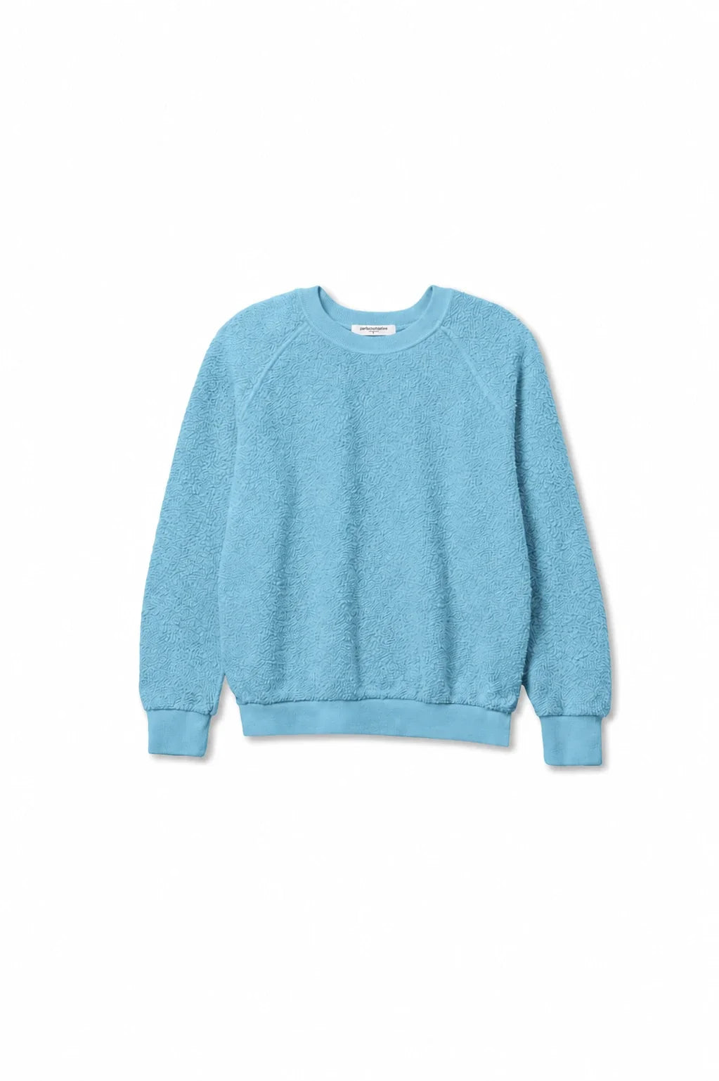 PerfectWhiteTee - Ziggy Reverse Fleece Crew Neck Sweatshirt - Milky Blue