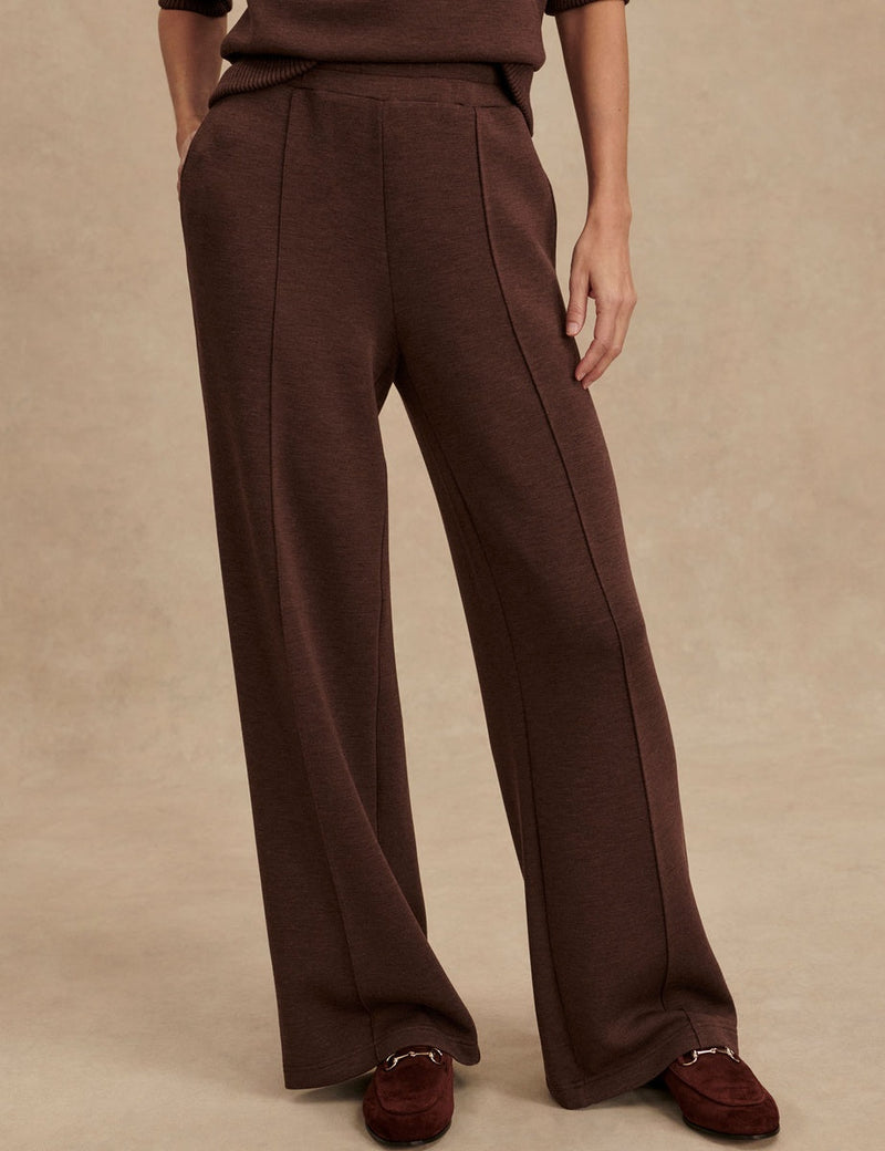 The Wide Leg Pant 30 in Coffee Bean Marl