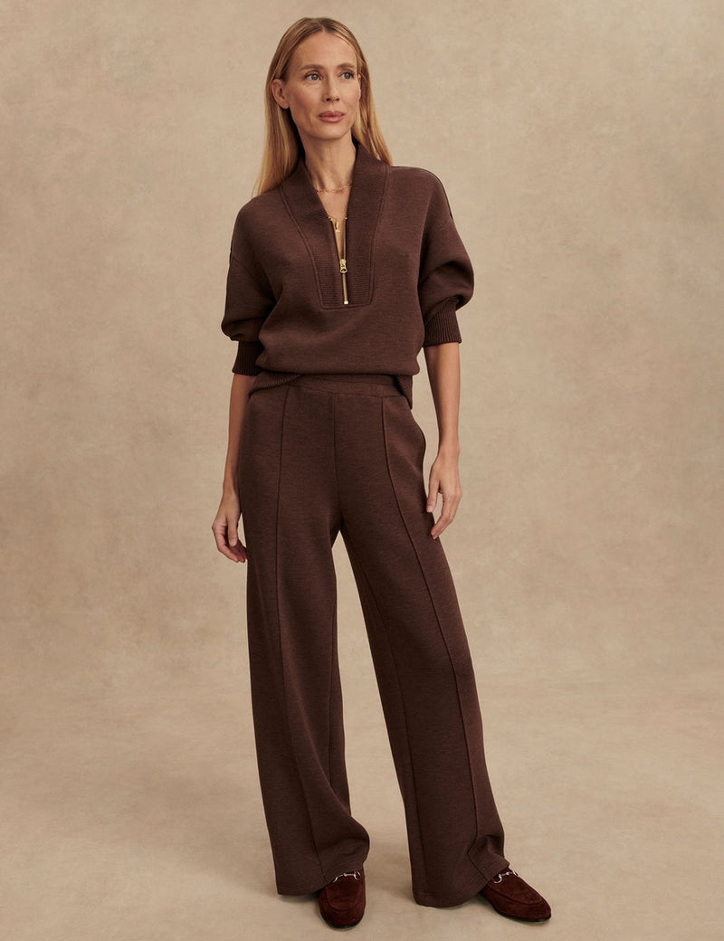 The Wide Leg Pant 30 in Coffee Bean Marl view 2