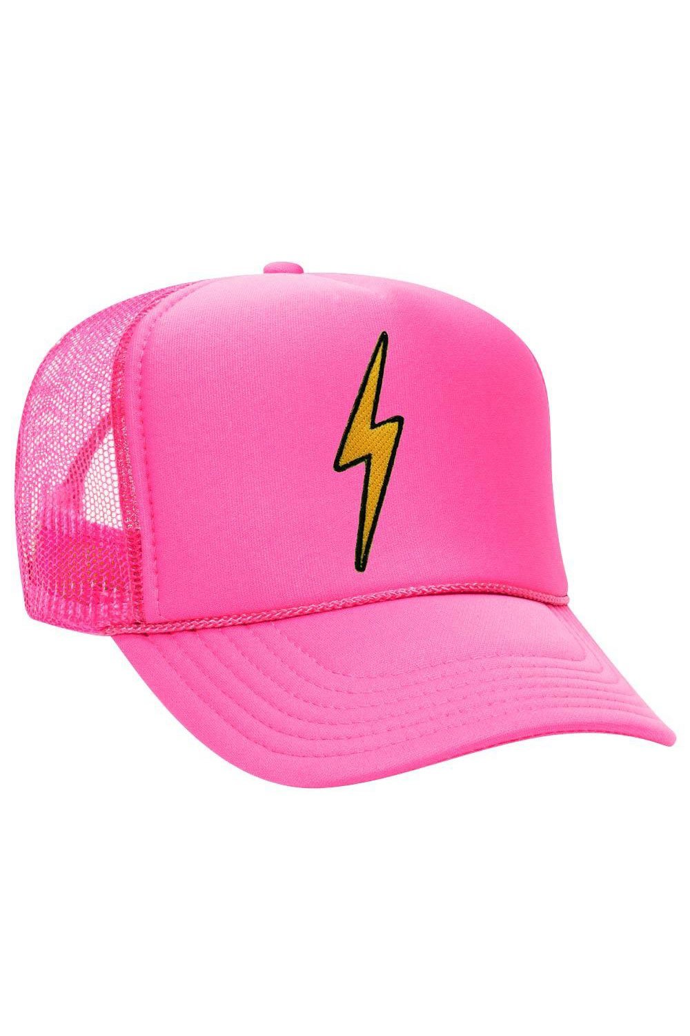 Bolt- Vintage Low Rise Trucker Hat, Neon Pink