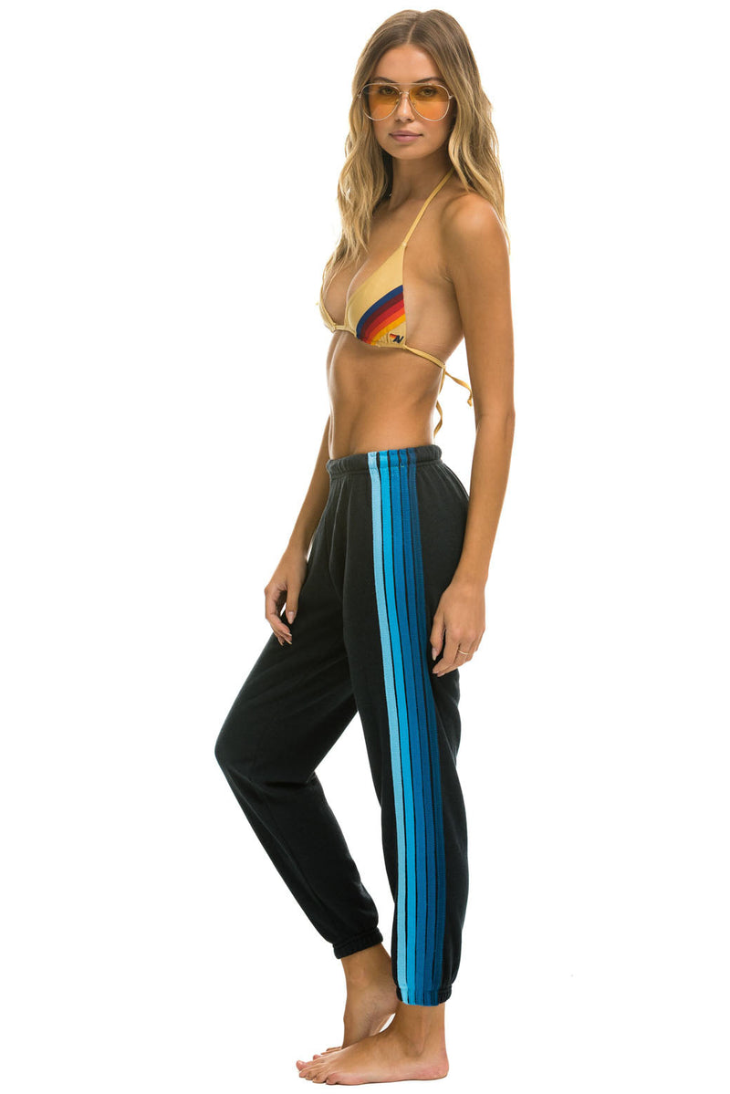 Aviator Nation - 5 Stripe Sweatpants - Charcoal // Blue