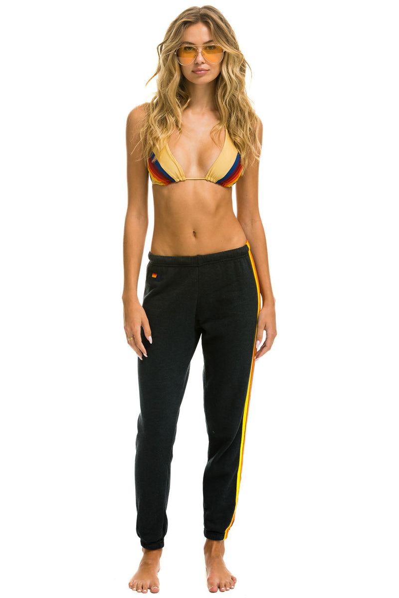 Aviator Nation - 5 Stripe Women's Sweatpants - Charcoal