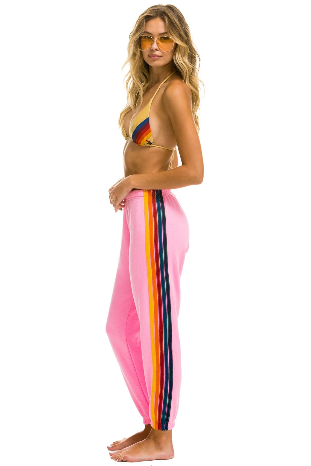 Aviator Nation - 5 Stripe Sweatpants - Neon Pink