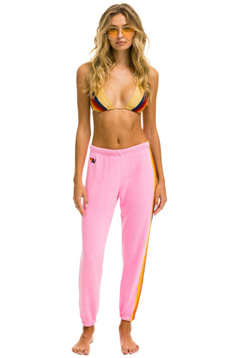 Aviator Nation - 5 Stripe Sweatpants - Neon Pink