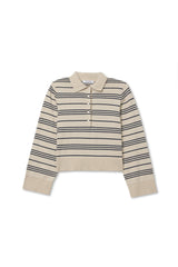Ximena Stripe Rugby Sweater - Oatmeal / Turbulence Stripe