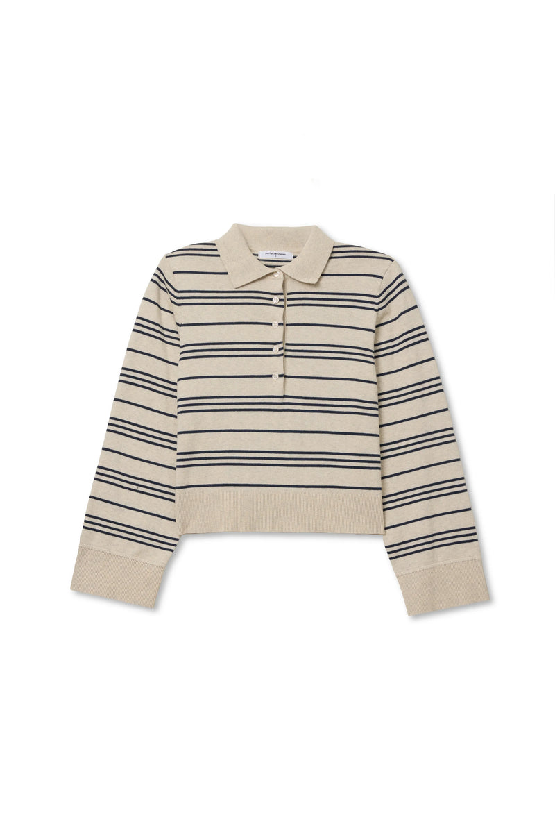 Ximena Stripe Rugby Sweater - Oatmeal / Turbulence Stripe