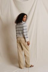 Ximena Stripe Rugby Sweater - Oatmeal / Turbulence Stripe