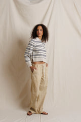 Ximena Stripe Rugby Sweater - Oatmeal / Turbulence Stripe
