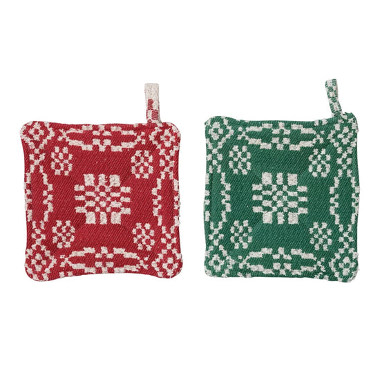 Load image into Gallery viewer, 8&amp;quot; Square Woven Cotton Pot Holder
