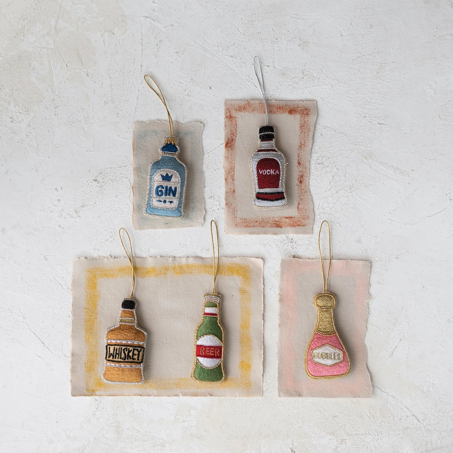 Load image into Gallery viewer, Fabric Champagne Bottle Ornament
