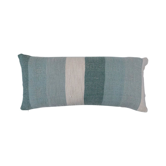 Woven Cotton Slub Lumbar Pillow w/ Stripes