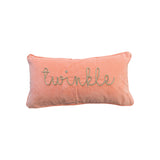 Cotton Velvet Pillow w/ Metallic Gold Thread Embroidered "Twinkle"