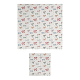 Paper Napkins w/ Bows Pattern, Multi Color