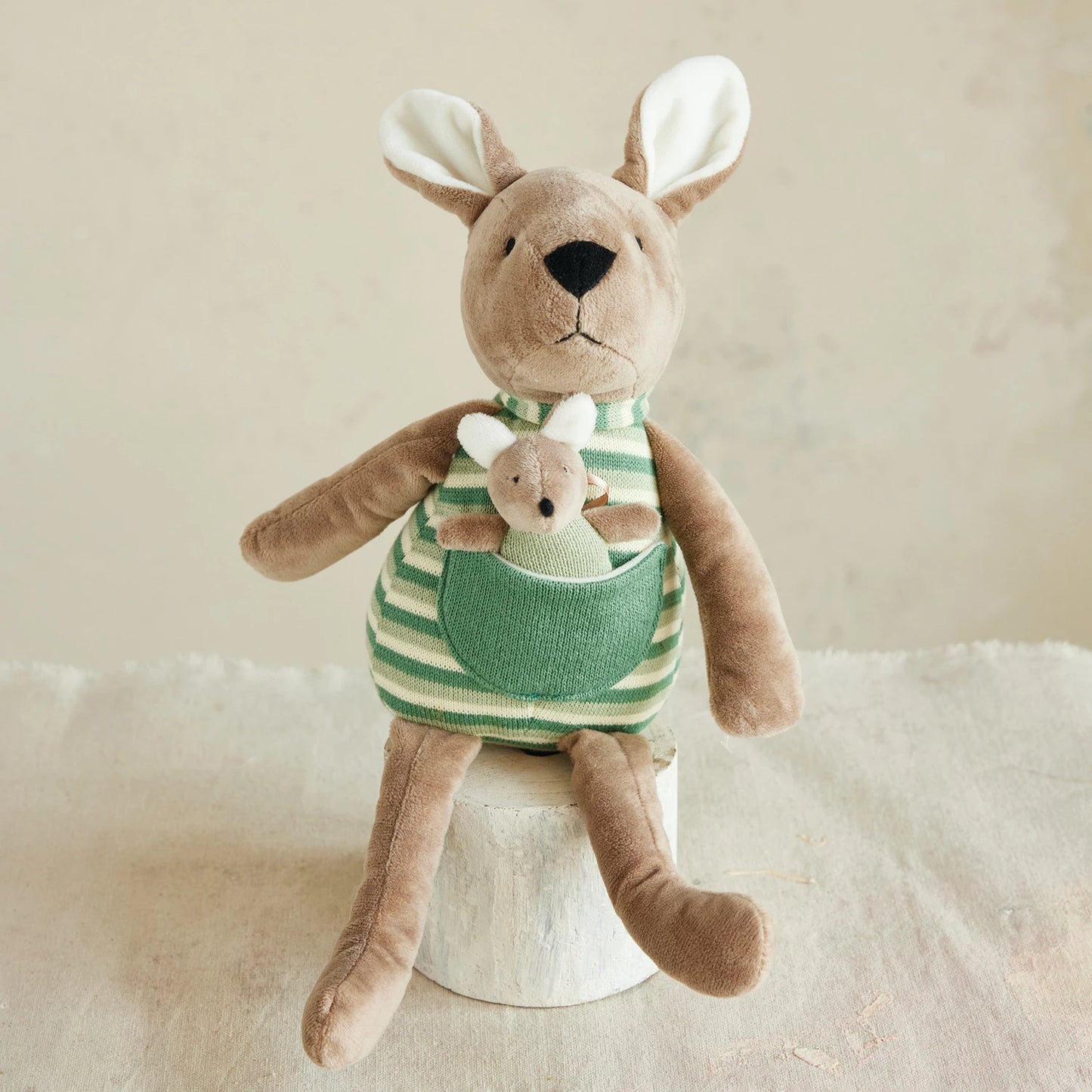 Plush Kangaroo Toy w/ Joey in Pouch