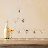 Martini Glass w/ Hand-Blown Holiday Figure