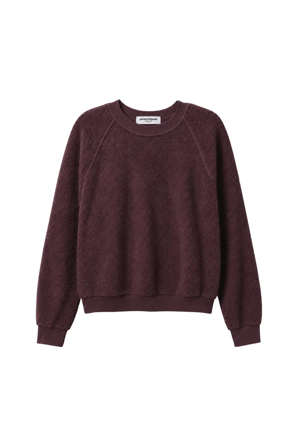 Ziggy Reverse Fleece Crew Neck Sweatshirt - Cherry Laquer
