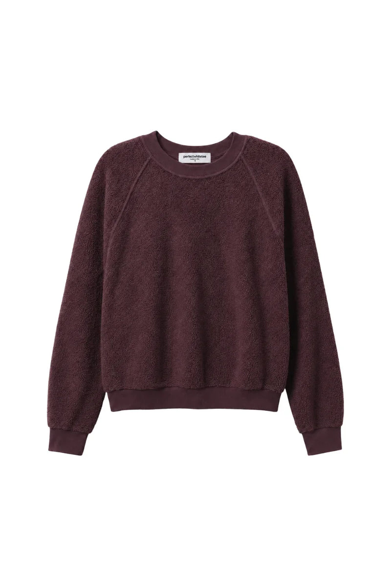 Ziggy Reverse Fleece Crew Neck Sweatshirt - Cherry Laquer