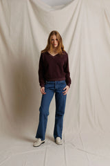 Ziggy Reverse Fleece Crew Neck Sweatshirt - Cherry Laquer