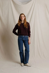 Ziggy Reverse Fleece Crew Neck Sweatshirt - Cherry Laquer
