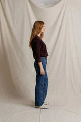 Ziggy Reverse Fleece Crew Neck Sweatshirt - Cherry Laquer