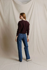 Ziggy Reverse Fleece Crew Neck Sweatshirt - Cherry Laquer