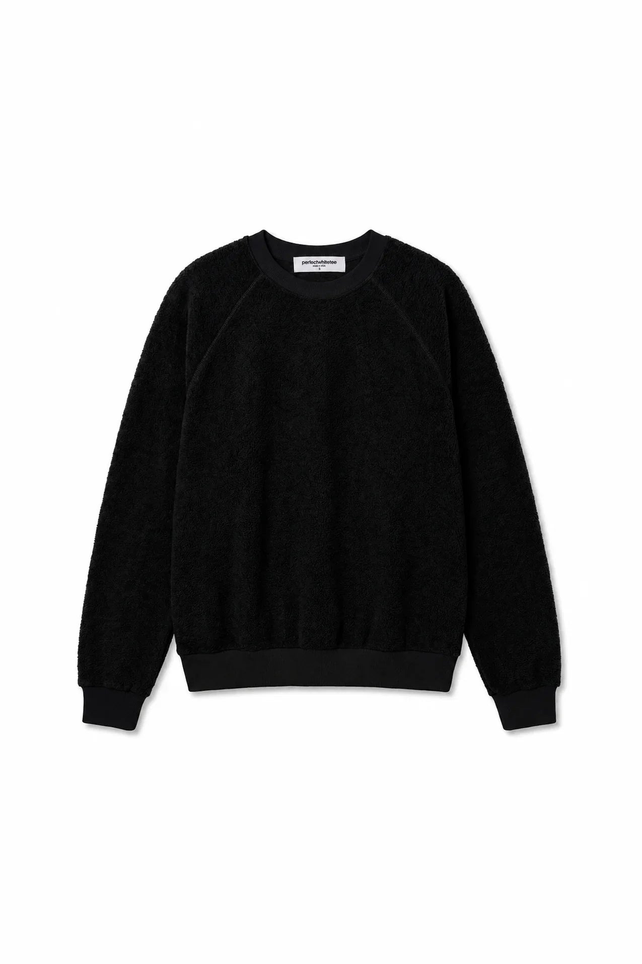 Oversized Ziggy Reverse Fleece Crew Neck Sweatshirt - True Black
