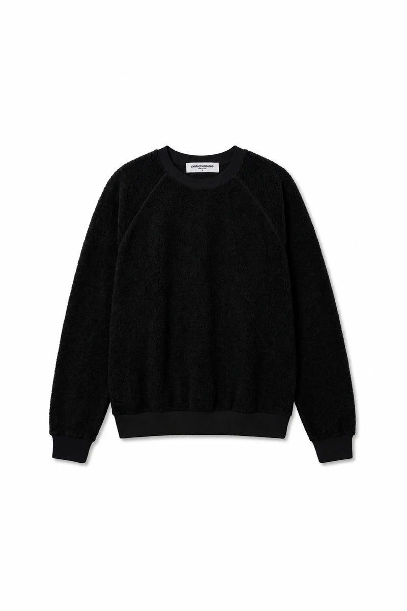Oversized Ziggy Reverse Fleece Crew Neck Sweatshirt - True Black