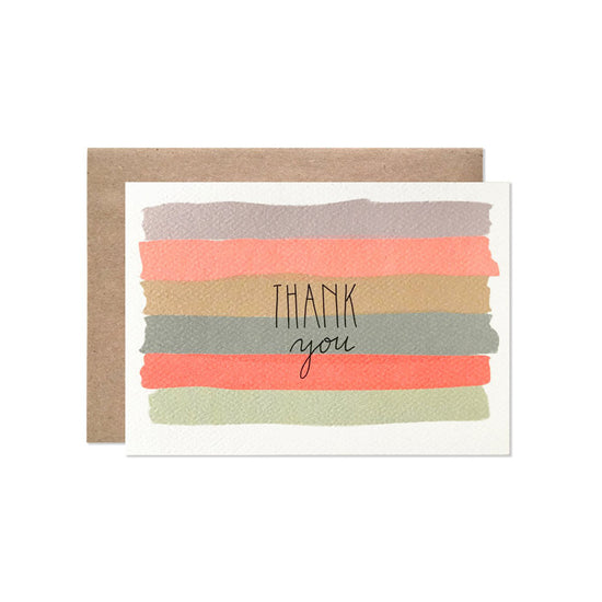 Load image into Gallery viewer, Thank you Watercolor Stripes Card
