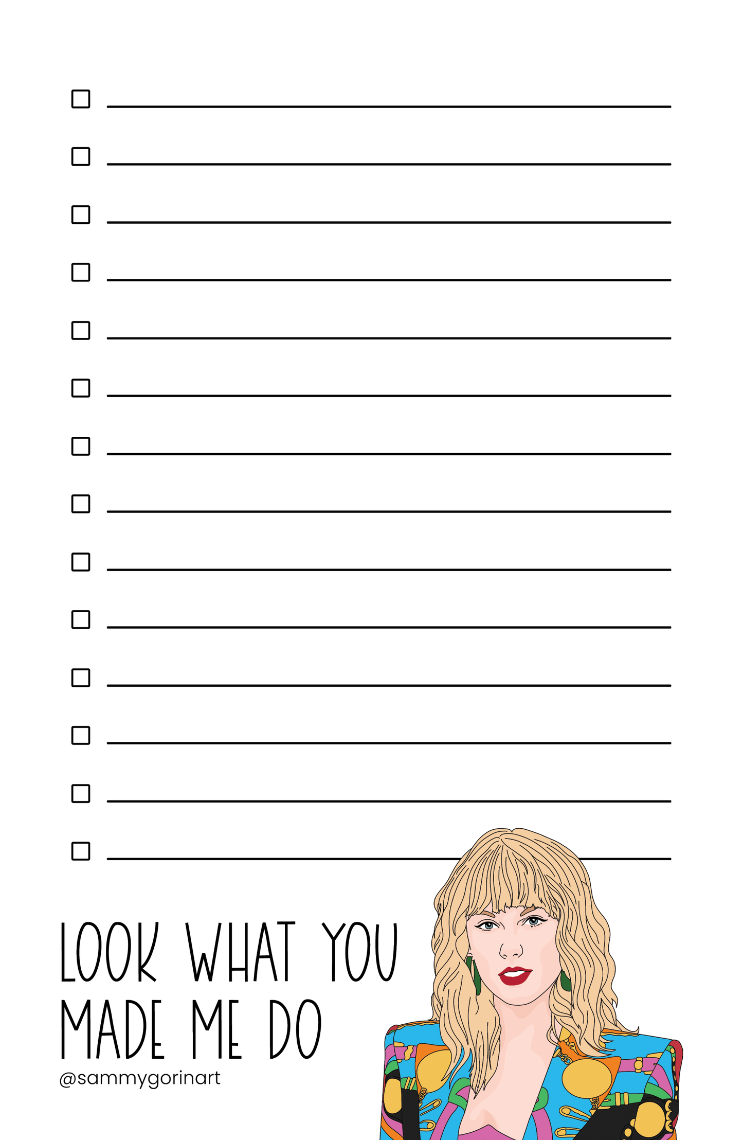 Taylor Swift, Look What You Made Me Do, Notepad