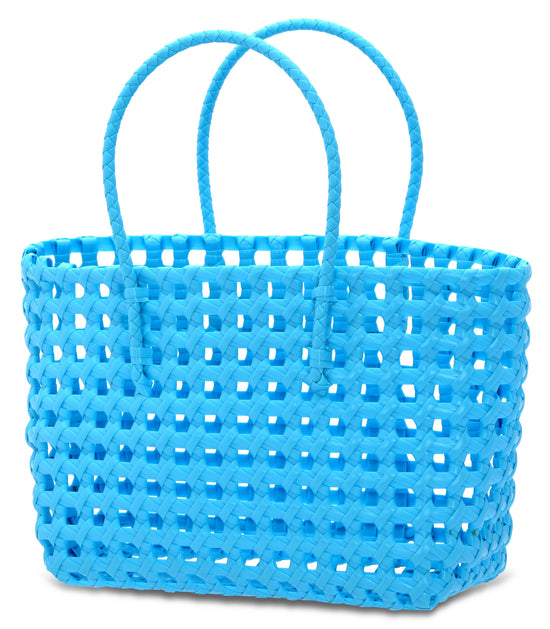 Blue Woven Tote, Large