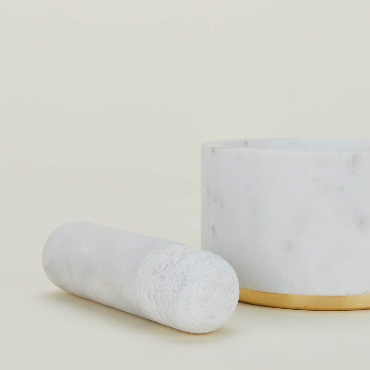 Simple Marble + Brass Mortar