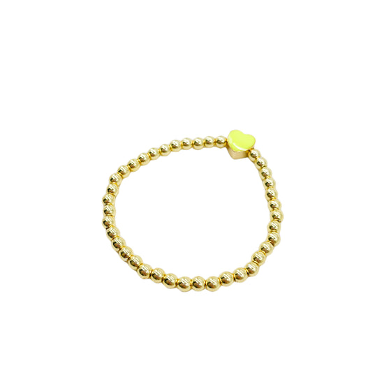 Load image into Gallery viewer, Yellow Beaded Heart Bracelet
