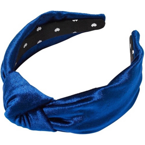 Electric Blue Velvet Knotted Headband