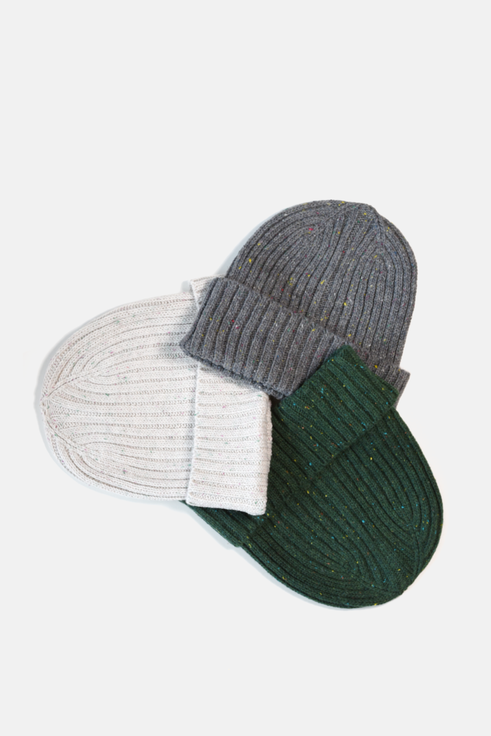 Load image into Gallery viewer, Donegal Wool Beanie Grey, Green, White

