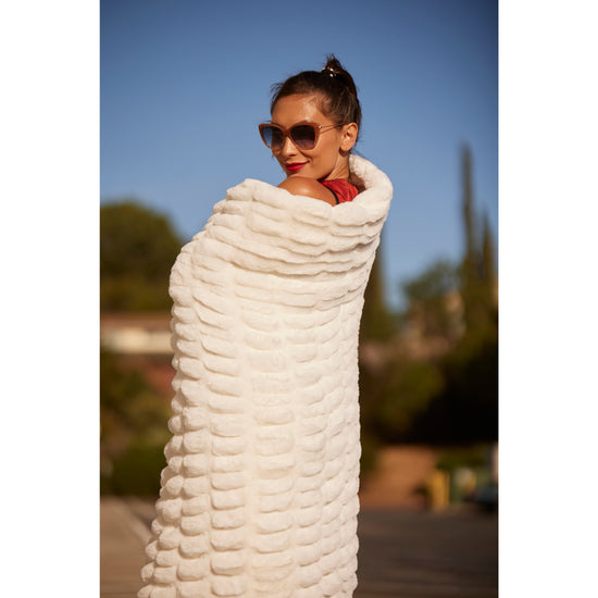 Silky Florence Ivory Throw