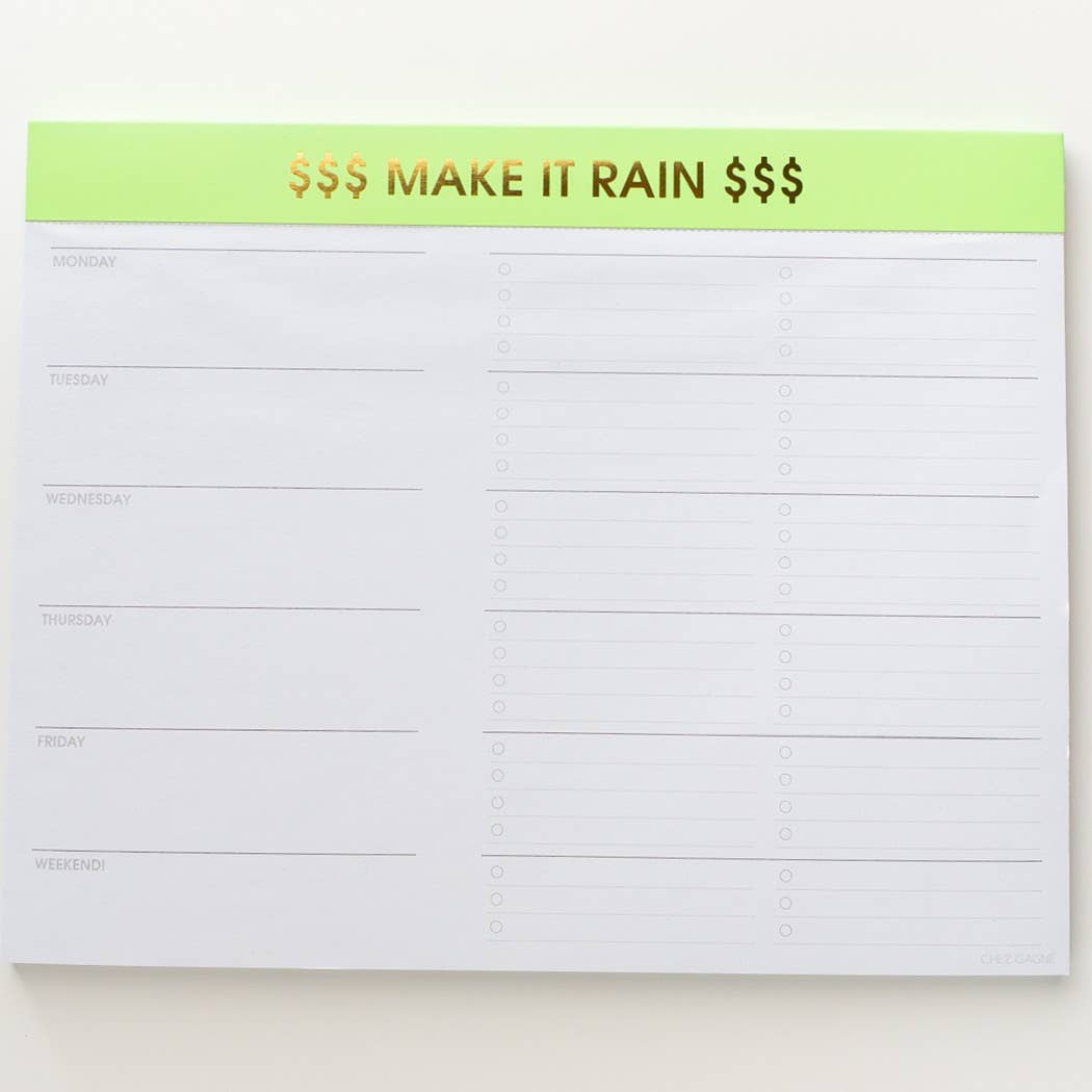 Make it Rain Weekly Planner Notepad