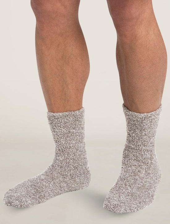 Load image into Gallery viewer, CozyChic Heathered Bleach  White Socks for Men
