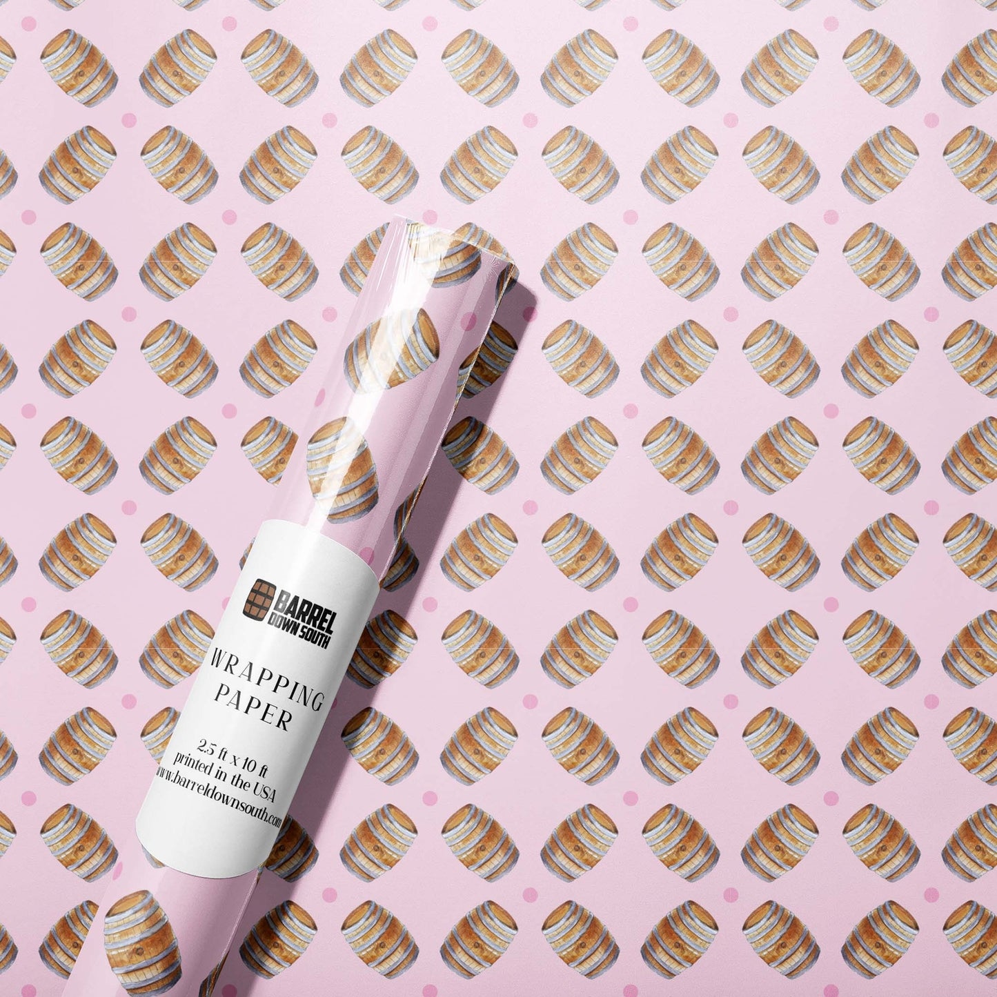 Pink Bourbon Barrel Wrapping Paper