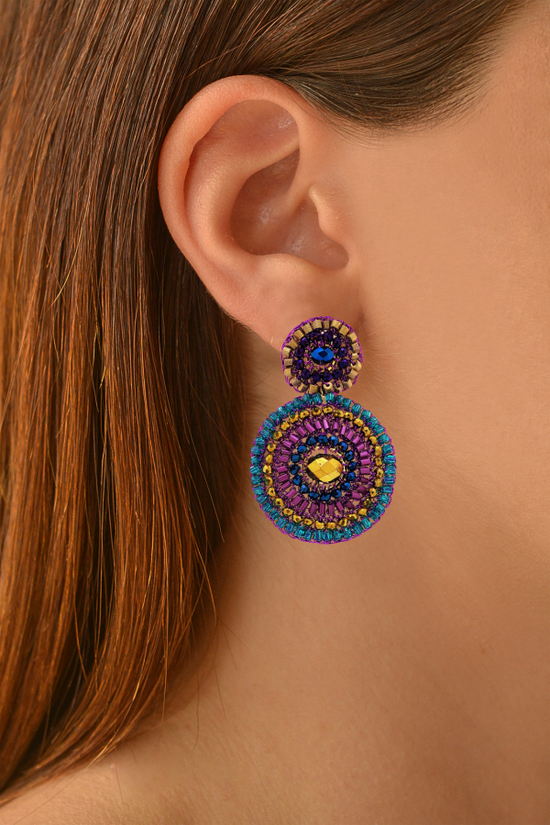 Purple & Blue Drop Earrings