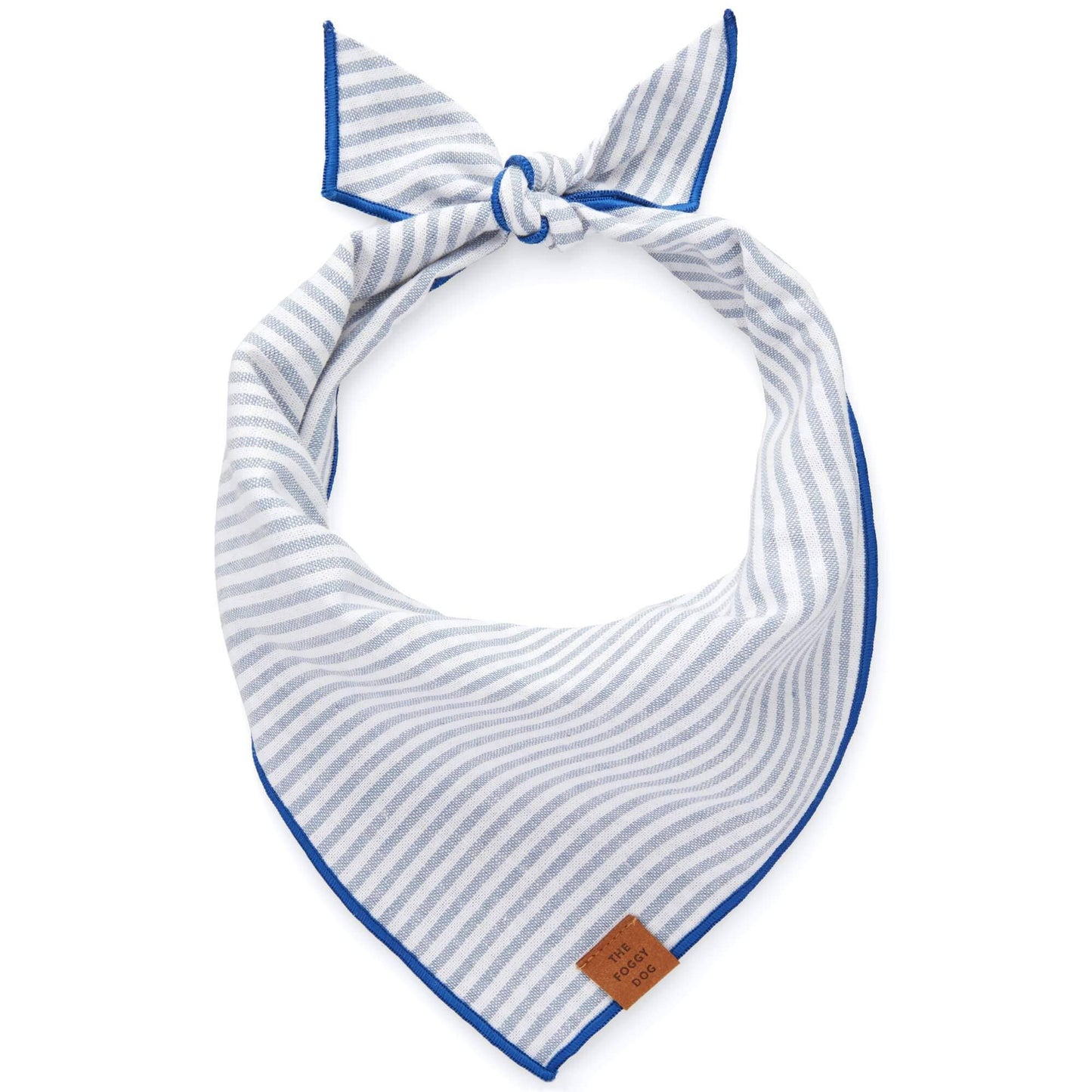 Dusty Blue Stripe Dog Bandana, Large