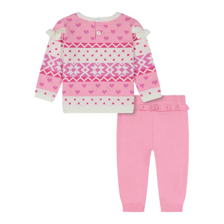 Load image into Gallery viewer, Baby Girls Pink Winter Sweater Set
