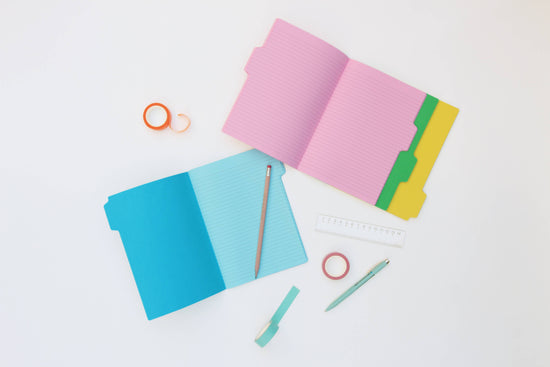 SET OF 4 COLOURFUL TAB NOTEBOOKS A5