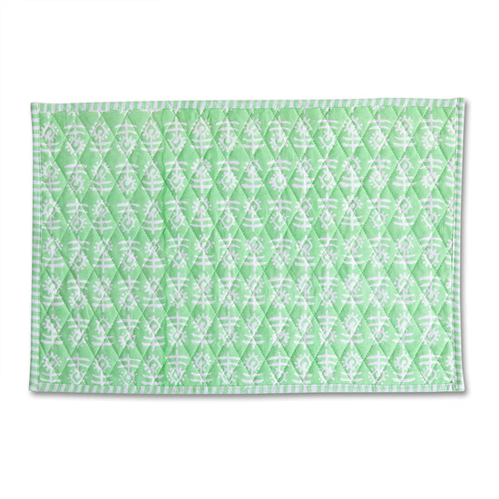 Flower Quilted Placemat - Mint