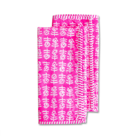 Flower Tea Towels Set of 2 - Pink