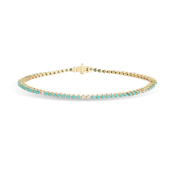 Adina Reyter - Turquoise + Diamond Tennis Bracelet