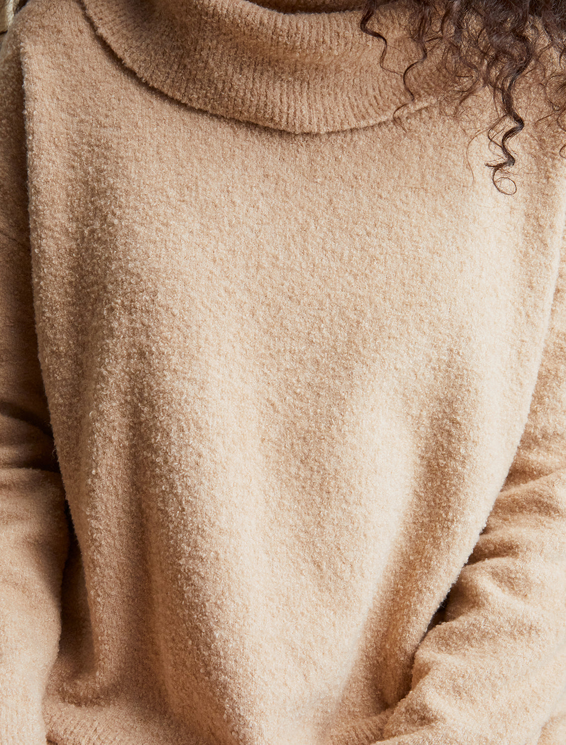 EcoChic Cowl Neck Pullover - Soft Camel