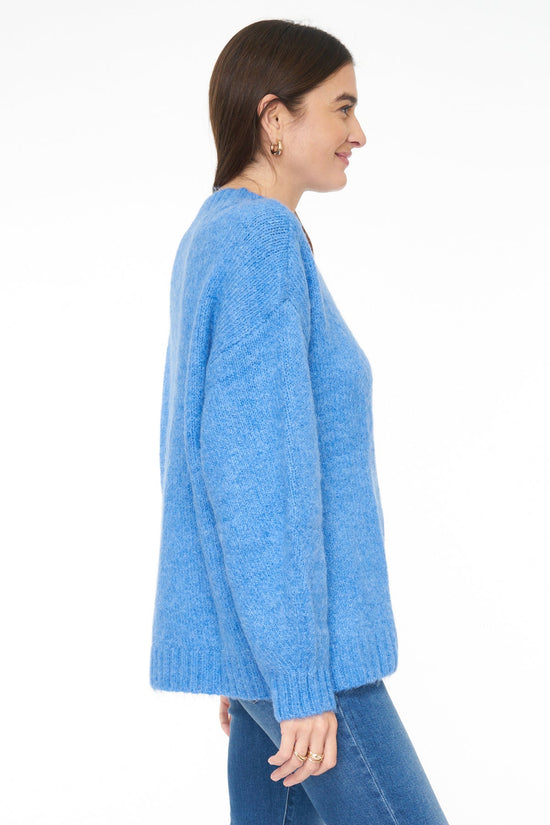 Blue Carlen Mock Neck Sweater