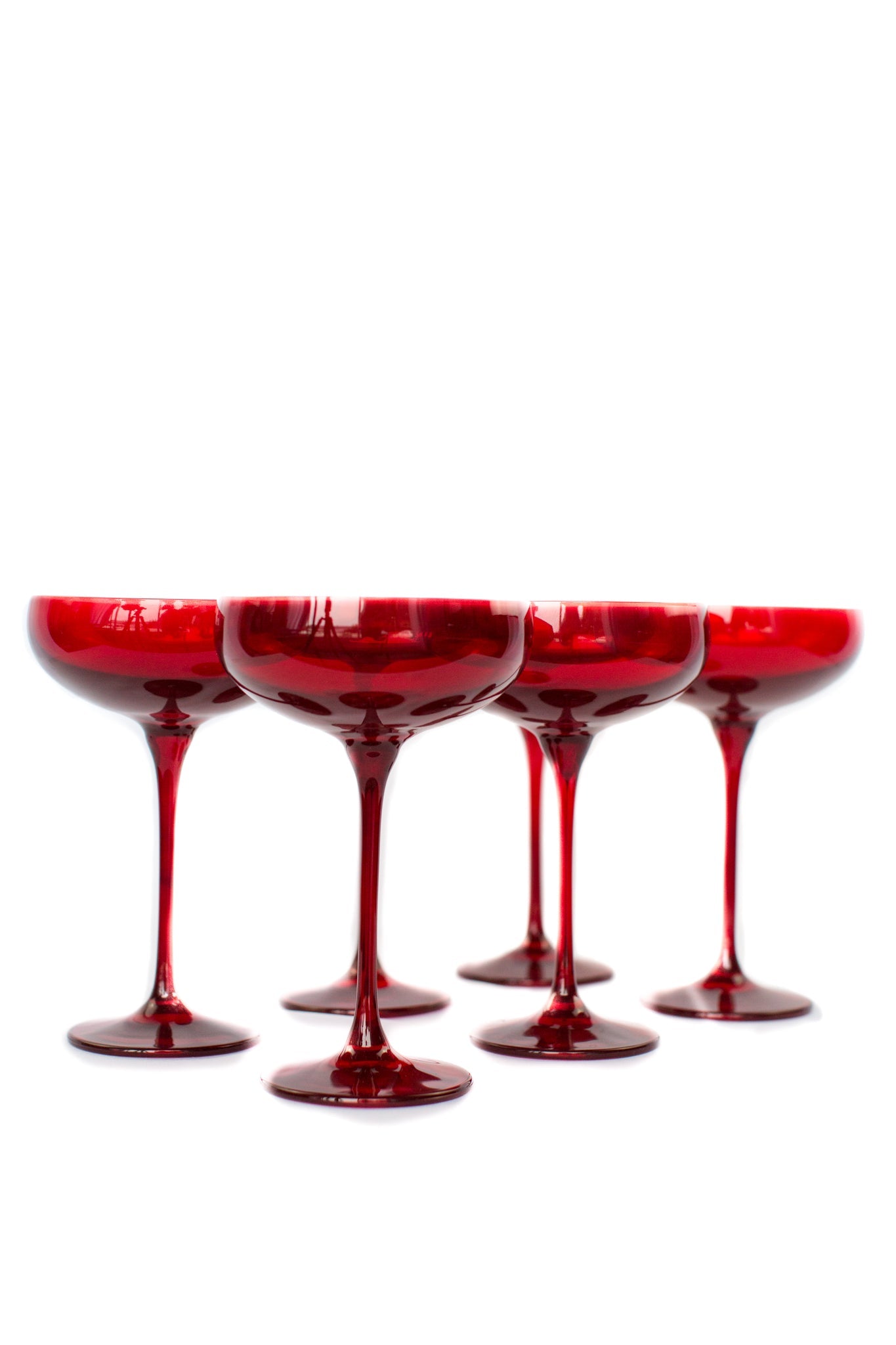 Estelle Champagne Coupe Glasses - Set of 6 - Red